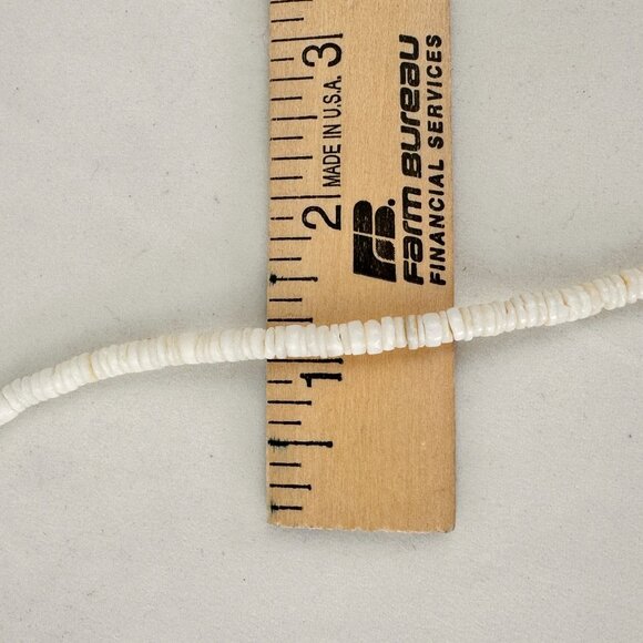 White Puka Shell Necklace With Shark Tooth Pendant Choker Barrel Clasp Beach 18" - Picture 11 of 12